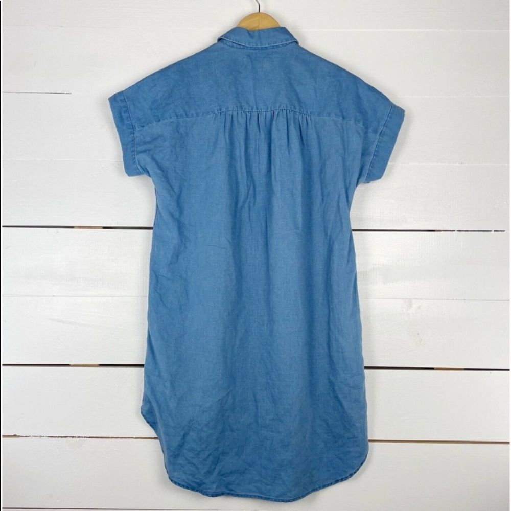 Madewell Linen Cotton Light Wash Chambray Button Down Shirtdress Shirt Dress - Picture 9 of 12